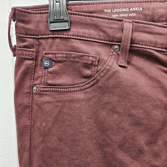 Adriano GoldSchmied "The Legging Ankle" Super Skinny Burgundy Pants Size 28R - Picture 3 of 9